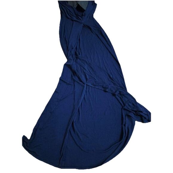 Halston Giovanna Gown In Matte Jersey Navy Maxi Dress Women Size 6 A001291 - Picture 9 of 11